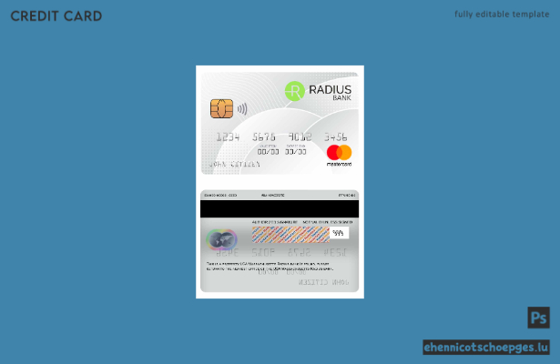 USA Massachusetts Radius Bank Mastercard Beispielvorschau
